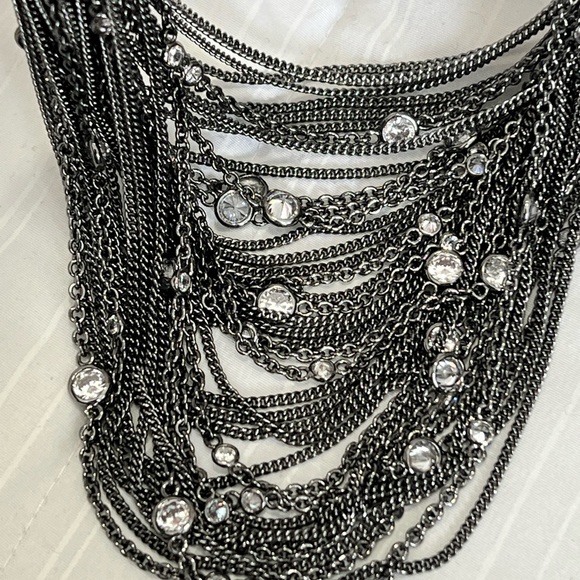 NWT Rare & Retired Kendra Scott Anastasia Bib Statement Necklace Hematite & CZ’s - Picture 10 of 17